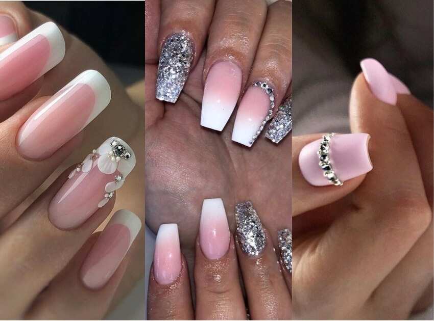 32 most beautiful bridal Wedding nails design ideas for your big day  Elegantweddinginvites.com Bl… | Wedding acrylic nails, Bridal nails  designs, Pink wedding nails